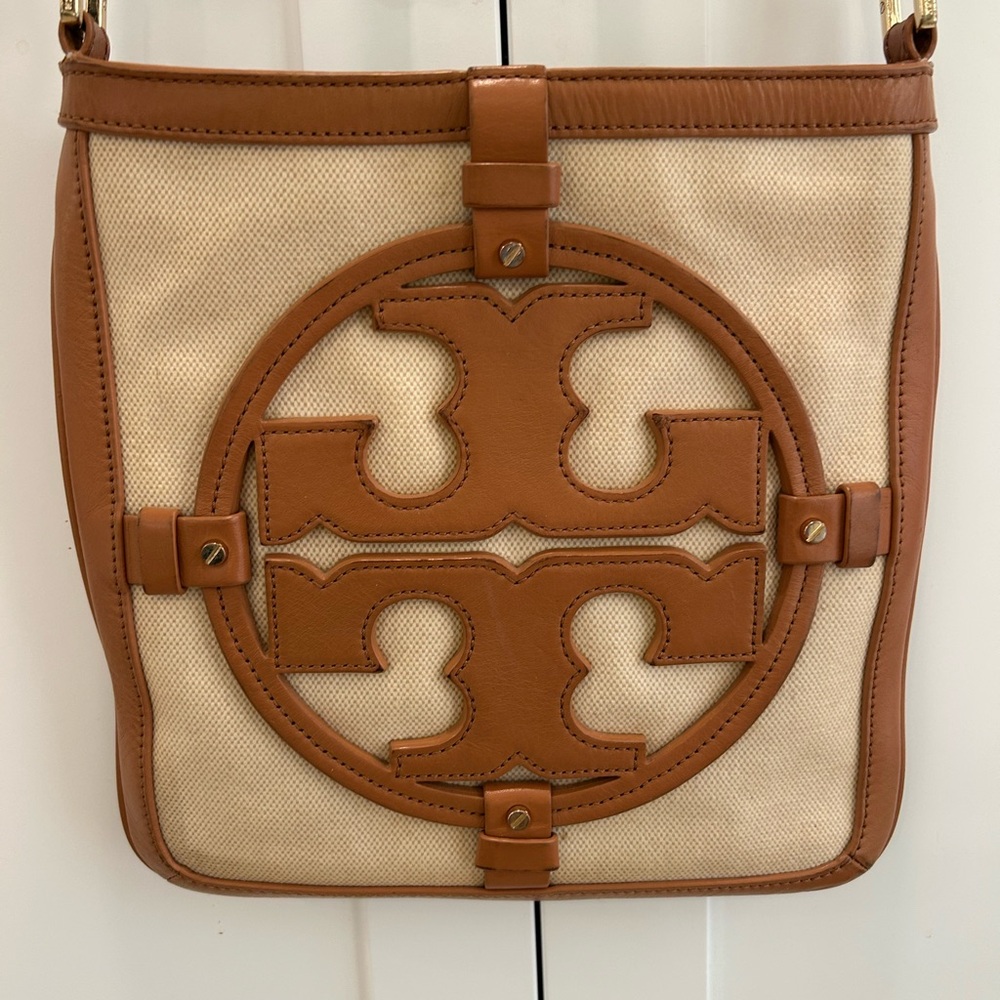 Tory Burch Tan and Cream Crossbody Bag
